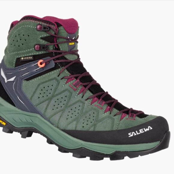 Salewa Alp Trainer 2 Mid GTX Hiking Boots - Women's , Duck Green/Rhododendon - Picture 6 of 11